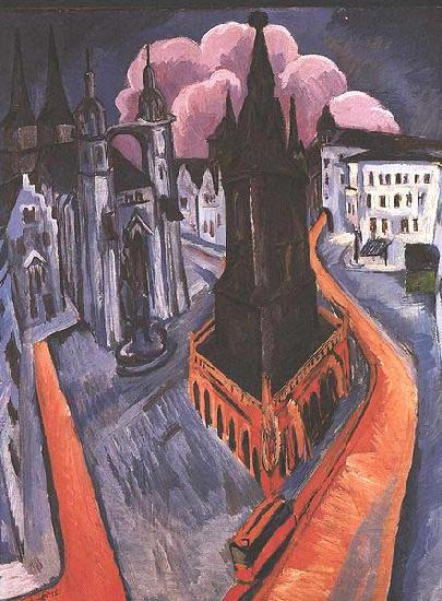 Ernst Ludwig Kirchner The red tower of Halle oil painting image